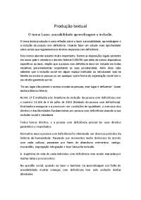 lazer, acessibilidade aprendizagem e inclusão PTG