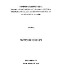TRABALHO ACADEMICO -  PSICOLOGIA DO DESENVOLVIMENTO E DA APRENDIZAGEM