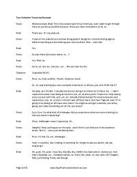 Transcription script of interview