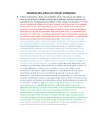 Importancia de la lectura en el aprendizaje - Docsity