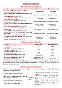 Reported Speech Apuntes - Docsity