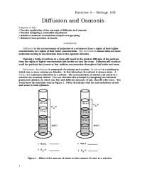 Diffusion and Osmosis Lab Procedure and Worksheet - Docsity