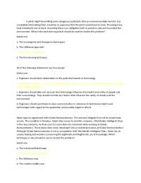 Engineering Ethics Questions to be solved
