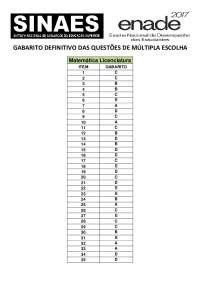 PROVAS E GABARITOS - ENADE MATEMÁTICA - Docsity