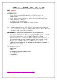 Macroeconomics Notes ECON1002