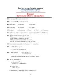 Soluciones ejercicios Capítulo 4: Tasas nominales y efectivas, Engineering Economy
