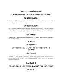 Ley lavado de dinero y otros activos - Docsity