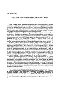 JAN GRAJEWSKI INSTYTUCJA ŚWIADKA KORONNEGO W PROCESIE KAR