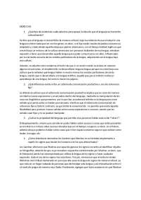 Los animales y el lenguaje humano, ejercicios