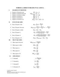 Analysis of Variance ANOVA Cheat Sheet