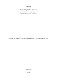 GESTÃO DE ACESSO PARA ACESSO REMOTO – VPN EM HOME OFFICE