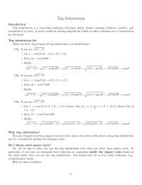 Trigonometric Substitution Cheat Sheet with Examples - Docsity