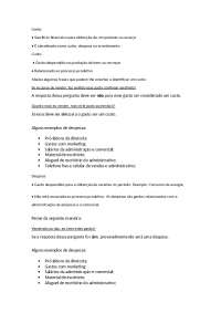 Resumo das Aulas de Gestão de Custo