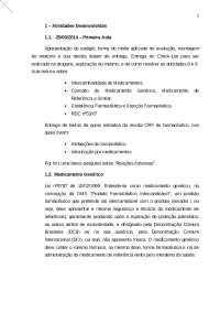 RELATÓRIO EM DROGARIA - ESTÁGIO SUPERVISIONADO