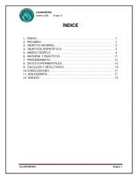 INFORME DE LABORATORIO CALORIMETRIA