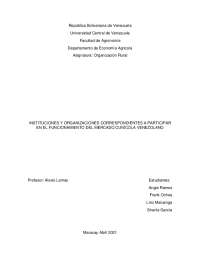 Instituciones del Mercado Cunícola en Venezuela