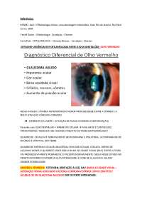URGÊNCIAS EM OFTALMOLOGIA-OLHO VERMELHO