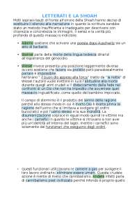 La shoah raccontata in letteratura - Docsity