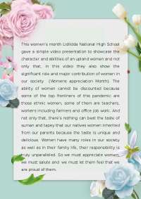 Appreciation of Women in Society: A Simple Video Presentation