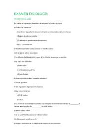 Examen de Fisiología: Primer Parcial 2013