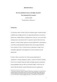 How does globalization interact with higher education?