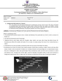 Week 1 and 2 Learning activity sheet | Lecture notes English - Docsity