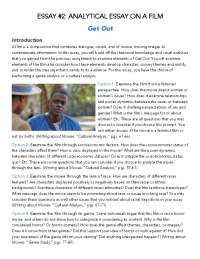 Essay 2 - Analytical Essay on Film 'Get Out'
