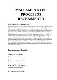 MAPEAMENTO DE PROCESSO RECEBIMENTO