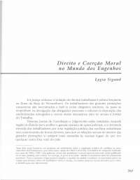 Direito e Coerção Moral no mundo dos engenhos