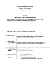 Objeto de Estudio y Unidad de Análisis.
