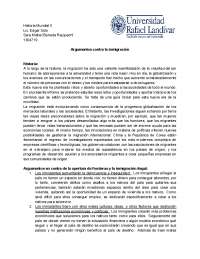 Argumentos contra la inmigración