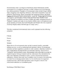 Environmental crime on Environmental Law