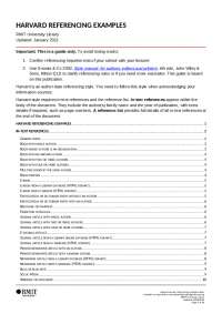 Harvard references list