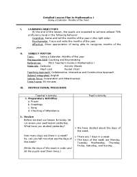 Detailed Lesson Plan in Mathematics I