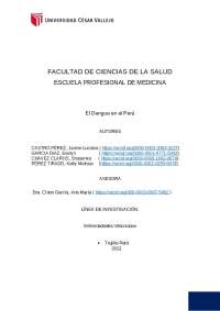 INFORME ACADÉMICO SOBRE EL DENGUE EN EL PERÚ