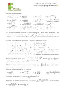 Lista de Cálculo I - Limites E Continuidade