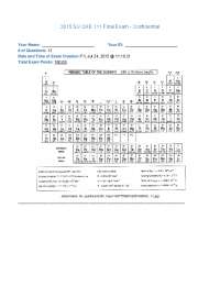 General Chemistry Lab Final Exam