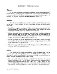 Free Fall Analysis Lab Manual - Docsity