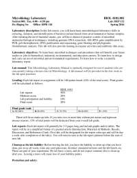 Microbiology Laboratory Report