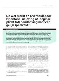 Artikel Recht: De Wet Markt en Overheid