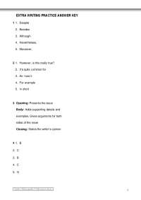 Writing activities Answer Key - Docsity