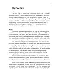 Lab Report on The Force Table