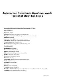 Sleutels Nederlands"Op niveau" vwo3: Taalschat blok 1 t/m blok 3