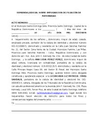 Acto de alguacil, demanda de impuganciòn de filiaciòn de paternidad