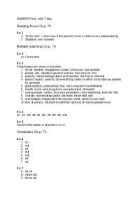 Gold answers key units - Docsity