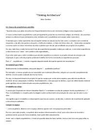 Resumo "Thinking Architecture"- Zumthor