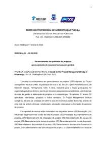 Gerenciamento de Equipe em Projetos: Funções, Recursos Humanos e Benchmarking