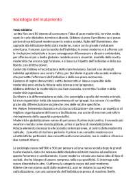 Sociologia del mutamento Docsity