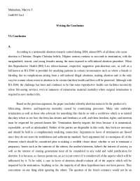 Case Modules - WEEK 10 TO 17 writing the conclusion - Docsity