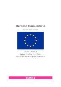 Apuntes examen Derecho Comunitario